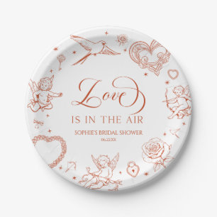 Love Is In The Air Valentine's Day Bridal Shower Paper Plate