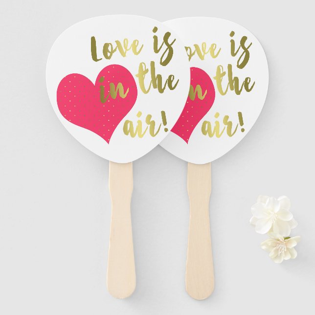 Love Is In the Air! | Valentine's Day Hand Fan (Front and Back)