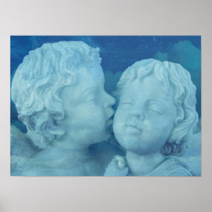 Love is in the Air, Vintage Stone Angels Kissing Poster