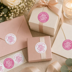 Love is in the Air Wedding Reception Classic Round Sticker