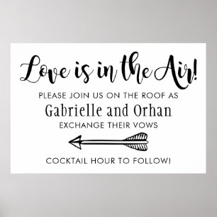 Love is in the Air Welcome Sign Black Script