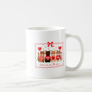 Love Is In The Fur Cat Lovers Valentines Cute Cats Coffee Mug