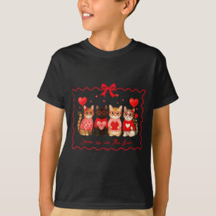Love Is In The Fur Cat Lovers Valentines Cute Cats T-Shirt