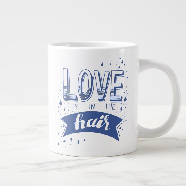 Love Is In The Hair Large Coffee Mug (Right)
