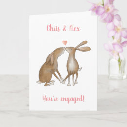 Love is in the hare engagement card
