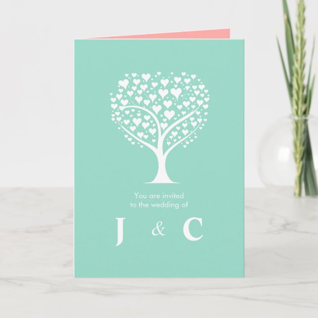 Love is in the Tree Minimalist Wedding Invitation (Front)
