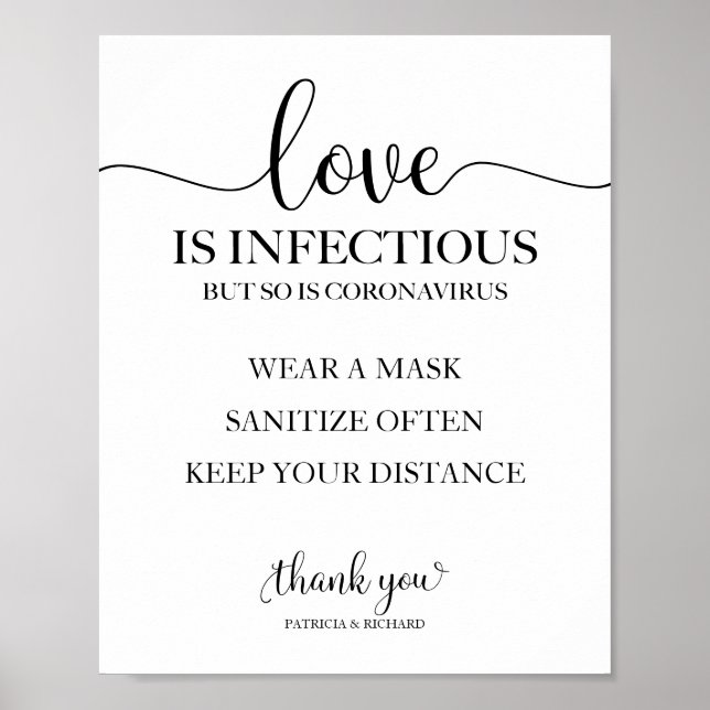 Love Is Infectious But So Is Coronavirus Cute Sign (Front)