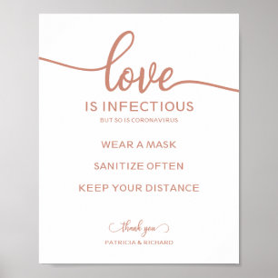 Love Is Infectious But So Is Coronavirus Sign