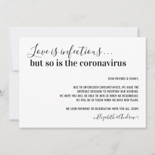 Love is Infectious Covid19 Wedding Postponement Announcement