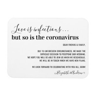 Love is Infectious Covid19 Wedding Postponement Magnet
