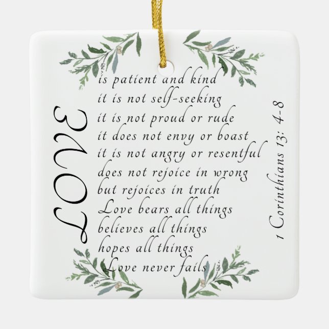 Love is kind Christmas Ornament (Front)