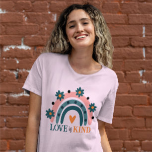 LOVE IS KIND COLOR PINK BOHO RAINBOW T-Shirt