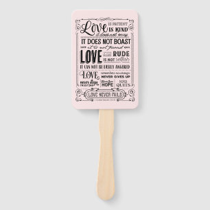 love is kind hand fan