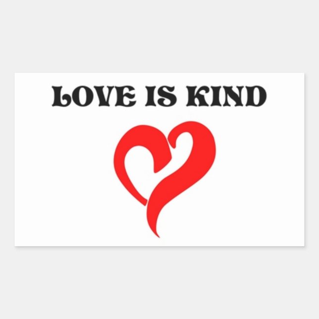 "LOVE IS KIND" HEART STICKER (Front)
