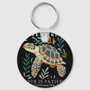 Love is kind love is patient 1 corinthians 13 4 7 keychain