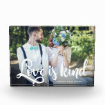 Love is Kind Photo and Name<br><div class="desc">Inspirational Love is Kind Custom Photo and Personalized Name Keepsake Photo Block.</div>