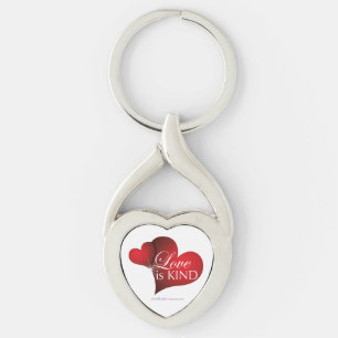 Love Is Kind Red Hearts Key Chain