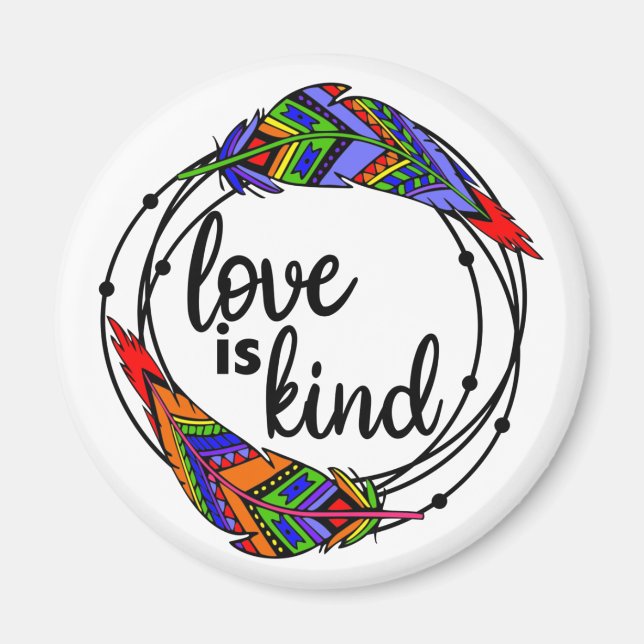 Love is kind Standard, 2¼ Inch Circle Magnet (Front)