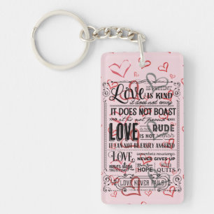 Love Is Kind With Hearts Keychain