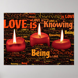 Love is Knowing Being is Love Christian Word Art Poster