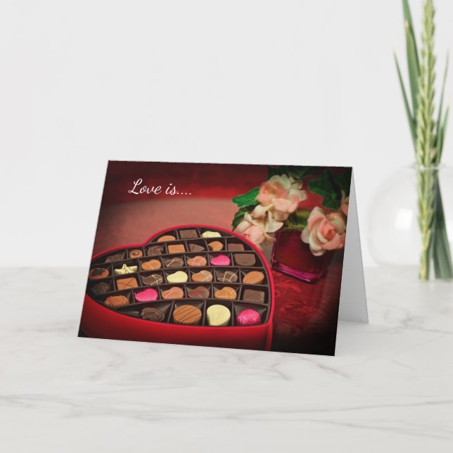 Love is like a box of chocolates Valentine's card (Front)