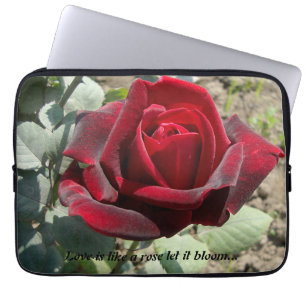 Love is like a rose computer sleeve.. laptop sleeve