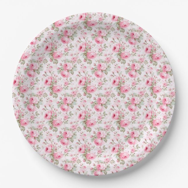 Love Is Like A Rose Paper Plate (Front)