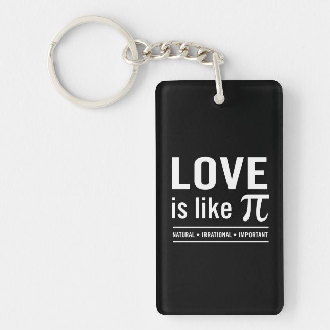 Love Is Like Pi Keychain (Front)