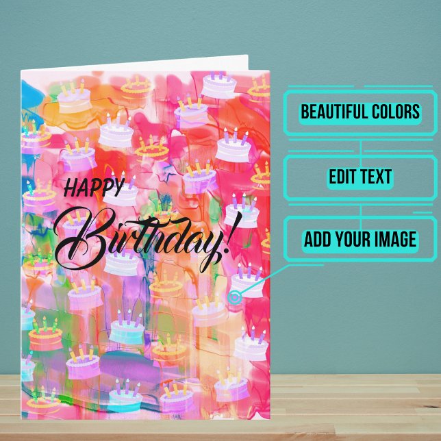 Love is Like the Last Piece of Cake Birthday Card (This beautiful watercolor card is for the loved one whom you want to give a very special card to. )