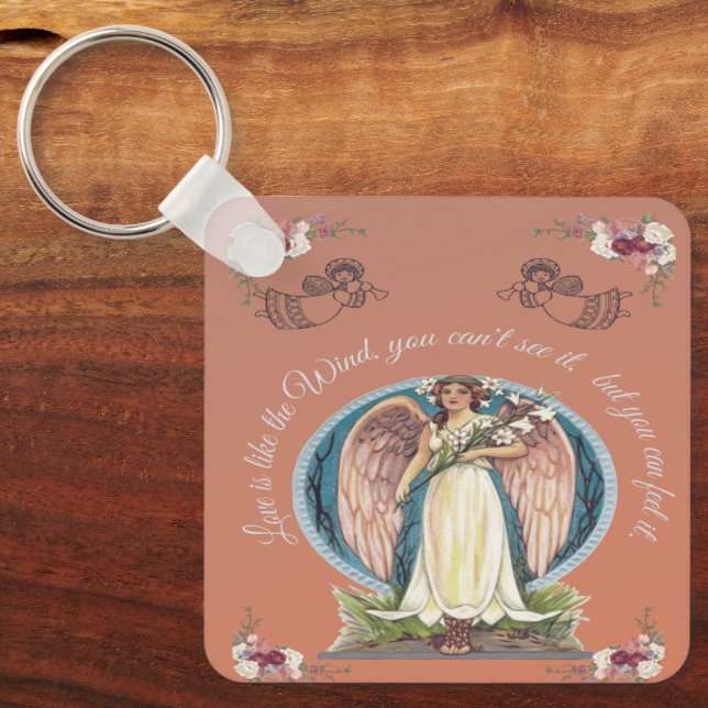 LOVE IS LIKE THE WIND ANGEL  KEYCHAIN (Front)