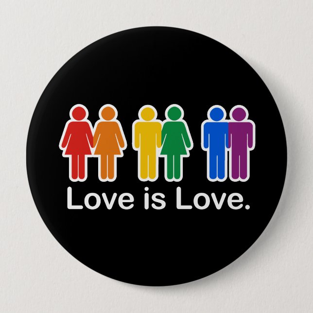 LOVE IS LOVE BASIC 4 INCH ROUND BUTTON (Front)
