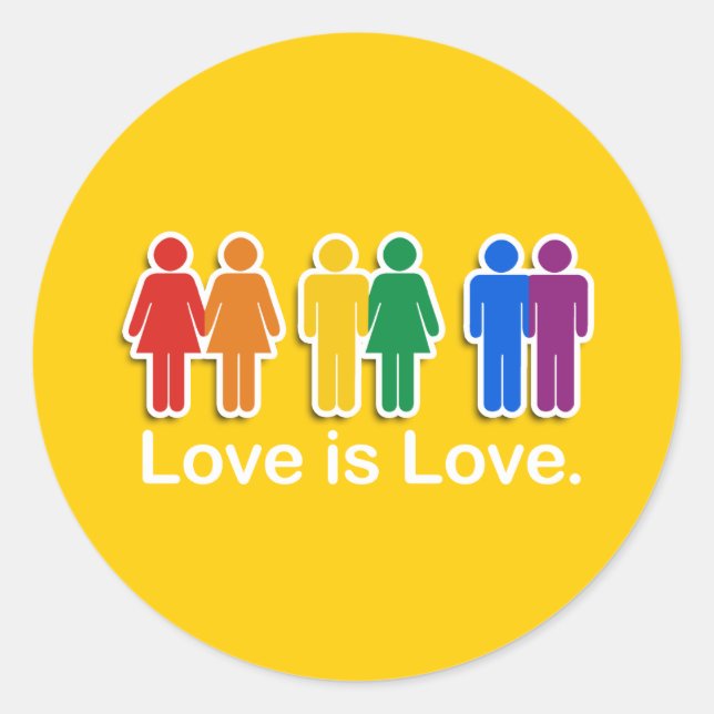 LOVE IS LOVE BASIC CLASSIC ROUND STICKER (Front)