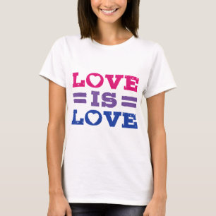 Love Is Love Bisexual Pride Flag LGBTQ Equality Ma T-Shirt