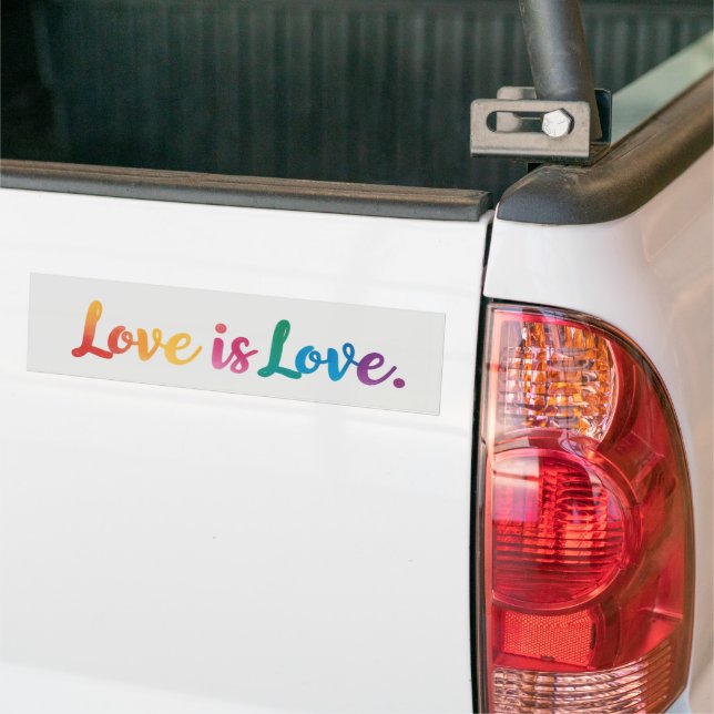Love Is Love Bumper Sticker (On Truck)