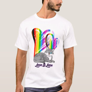 Love Is Love Cat - LGBTQ+ Pet Owner T-Shirt