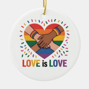 Love is love ceramic ornament