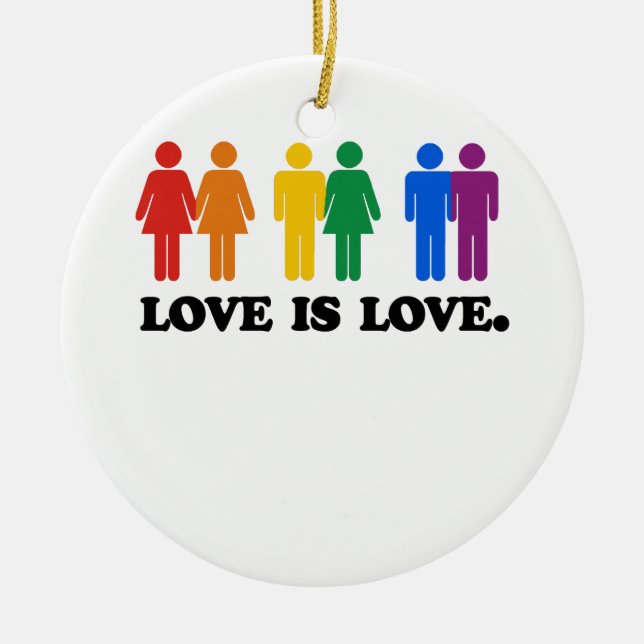 Love is Love Ceramic Ornament (Front)