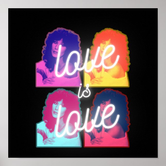 Love is love Cher Colourful LGBTQ Pride Poster (Front)