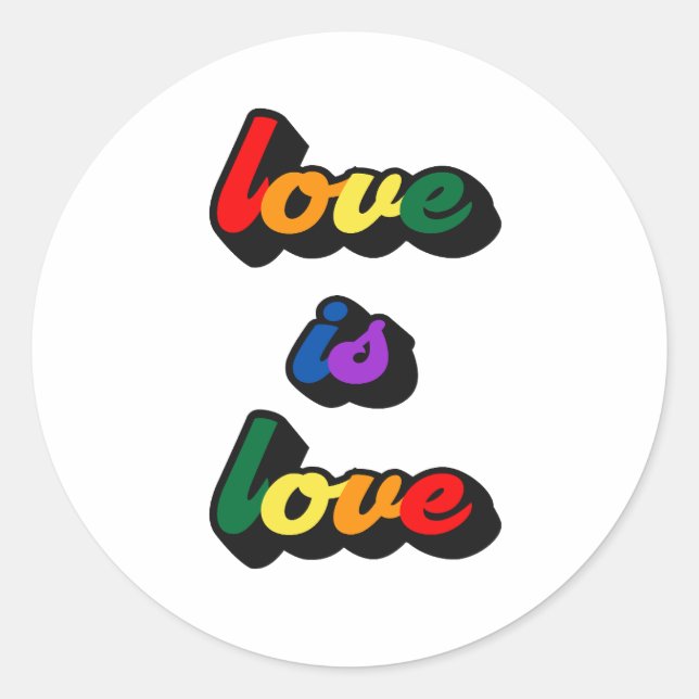 Love is love classic roud stickers (Front)