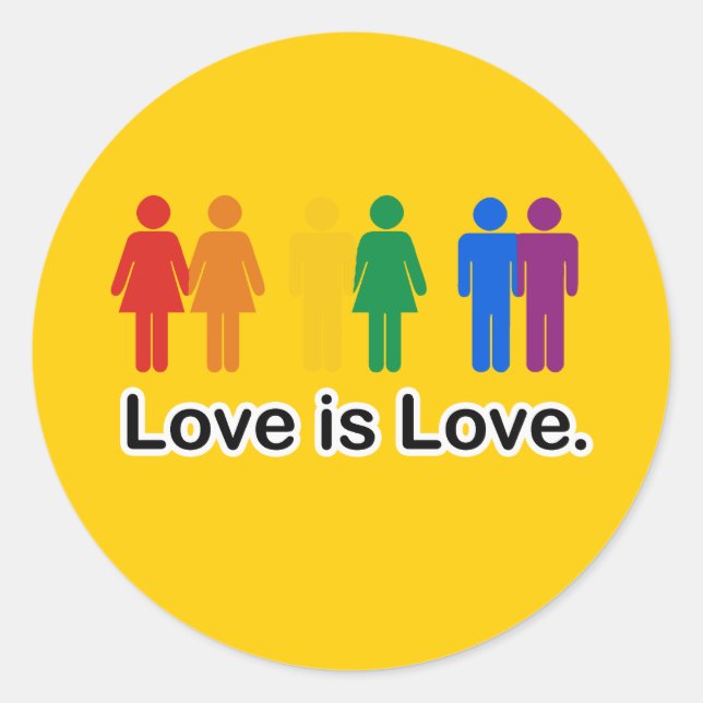 Love is Love. Classic Round Sticker (Front)