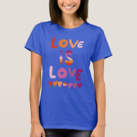 LOVE IS LOVE Colourful Pink Purple Lesbian Pride