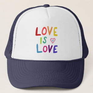 LOVE IS LOVE Colourful Rainbow Pride  Trucker Hat