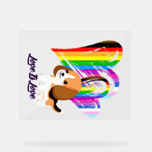 Love Is Love Dog - LGBTQ+ Pet Owner Acrylic Sign