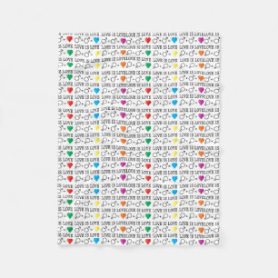 LOVE is LOVE equality quote in rainbow colours Fleece Blanket