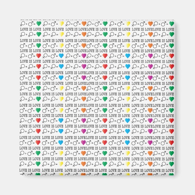 LOVE is LOVE equality quote in rainbow colours Magnet (Front)