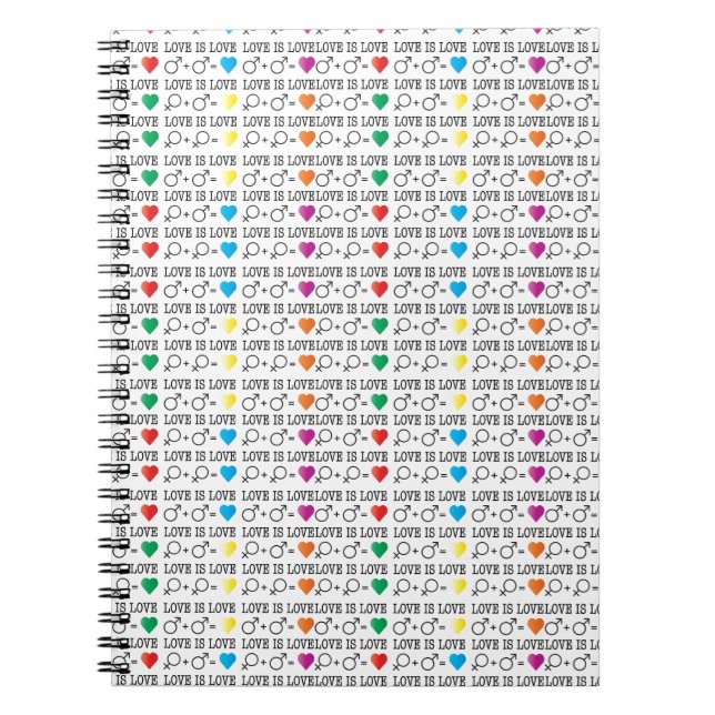 LOVE is LOVE equality quote in rainbow colours Notebook (Front)