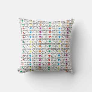 LOVE is LOVE equality quote in rainbow colours Throw Pillow