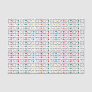 LOVE is LOVE equality quote in rainbow colours Tissue Paper