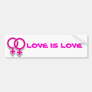 Love Is Love Female Symbol Lesbian Love Bumper Sticker