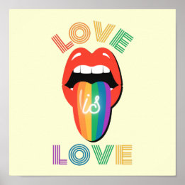 Love is love Fun Colourful LGBTQ Pride Month Poster